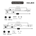 HAJEX Olympic and Standard Barbell Bars 4Ft, 5Ft, 6Ft and 7Ft