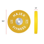 HAJEX Olympic Competition Steel Hub Bumper Plates Colored - 15, 25, 35, 45, 55 LB