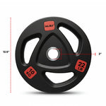 HAJEX Rubber Olympic Bumper Grip Weight Plates & Sets in LBs & KGs