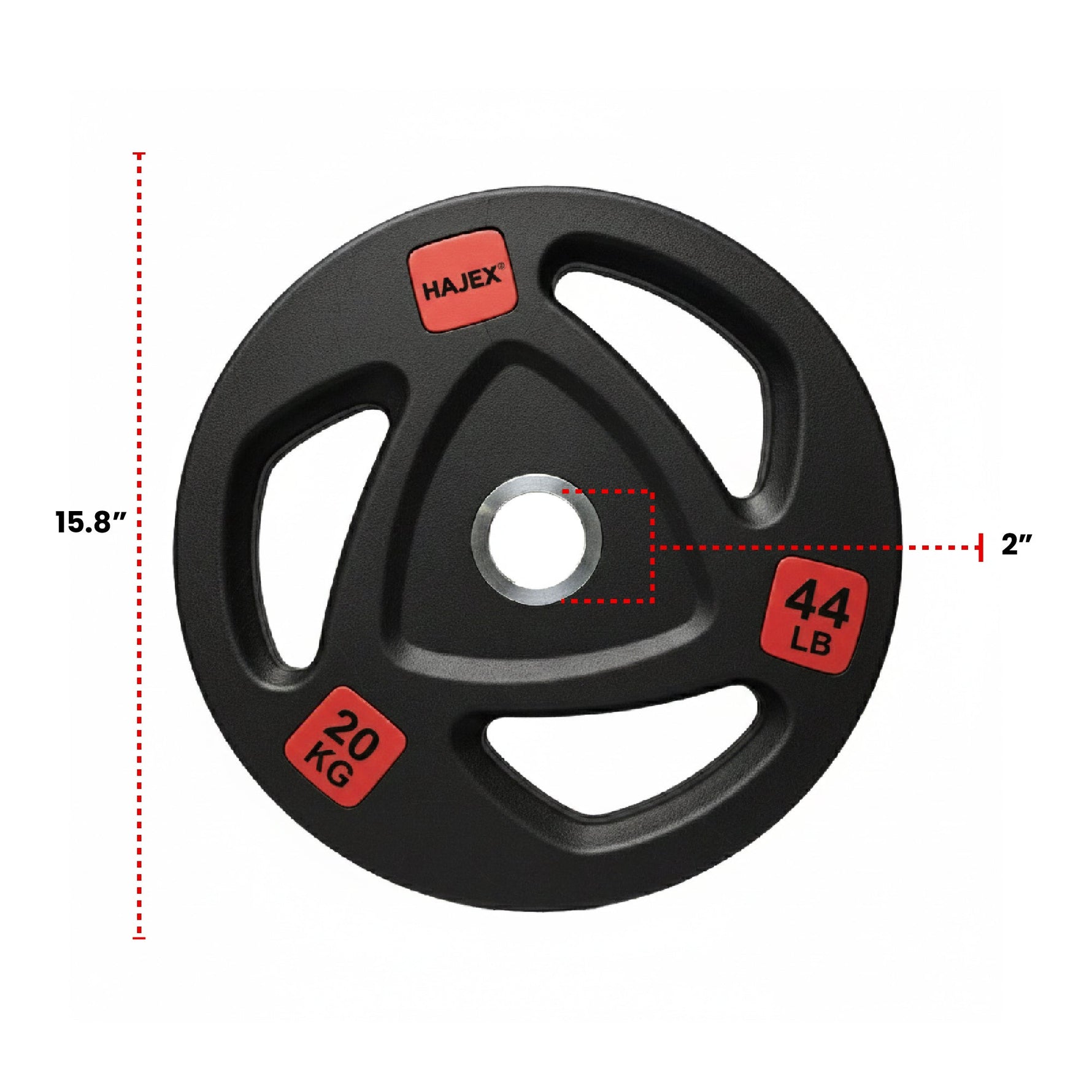 HAJEX Rubber Olympic Bumper Grip Weight Plates & Sets in LBs & KGs
