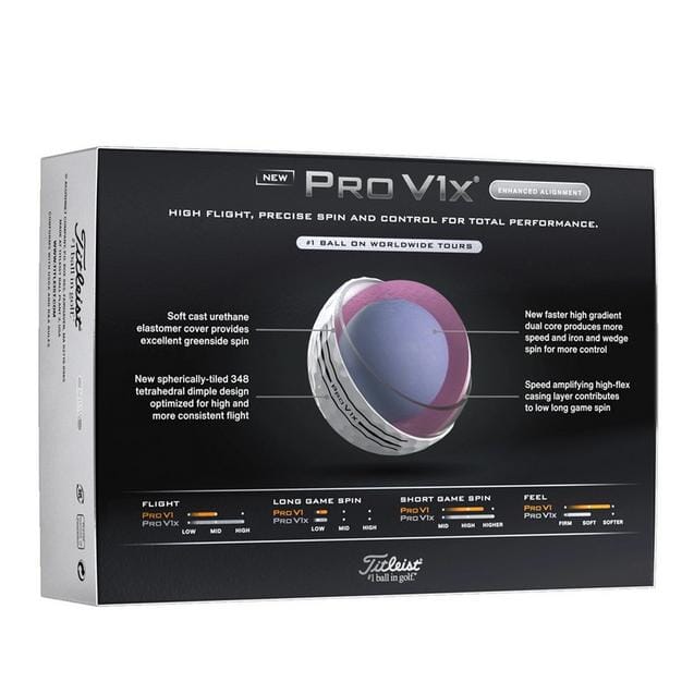 Titleist Pro V1x 2025 Enhanced Alignment Golf Balls
